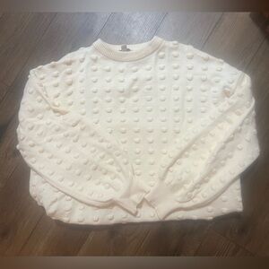 She & Sky Cream Textured Sweater